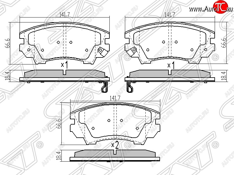 1 199 р. Колодки тормозные SAT (передние) Opel Astra J универсал рестайлинг (2012-2017)  с доставкой в г. Чебоксары