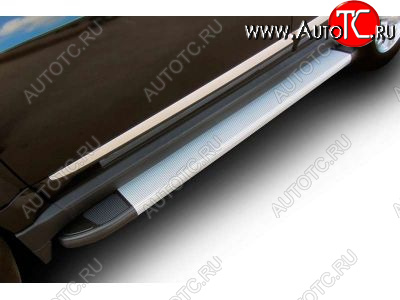 13 099 р. Пороги алюминиевые Slitkoff  Chevrolet Niva  2123 (2009-2020) рестайлинг (Optima Silver)  с доставкой в г. Чебоксары