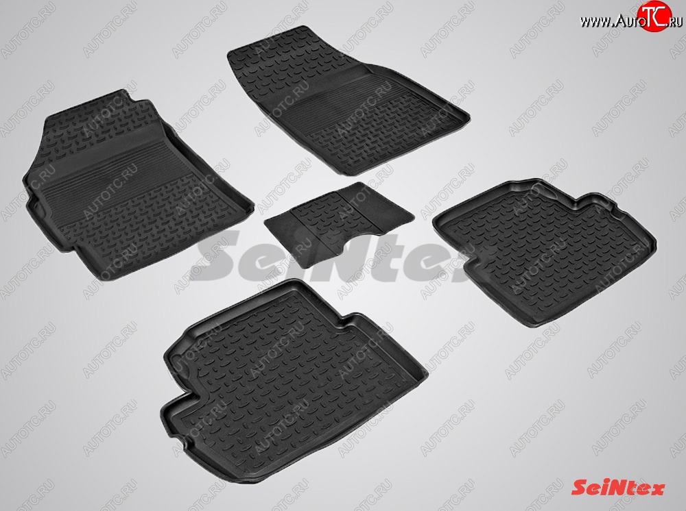 2 999 р. Износостойкие коврики в салон с высоким бортом SeiNtex Premium 4 шт. (резина) Chevrolet Spark M300 дорестайлинг (2010-2015)  с доставкой в г. Чебоксары