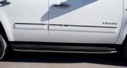 16 949 р. Защита порогов SLITKOFF из круглой трубы диаметром 42 мм (рестайлинг)  Chevrolet Tahoe  GMT900 (2006-2013) 5 дв.  с доставкой в г. Чебоксары. Увеличить фотографию 4