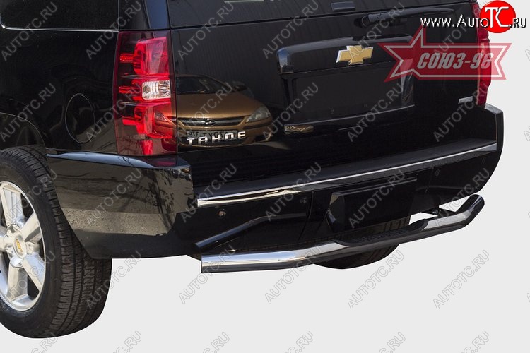 16 739 р. Защита заднего бампера с подножкой пластиковой (d76) Souz-96 Chevrolet Tahoe GMT900 5 дв. (2006-2013)  с доставкой в г. Чебоксары