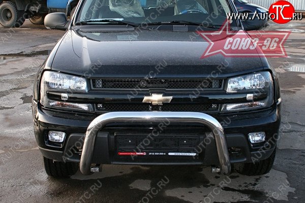 22 634 р. Защита переднего бампера Souz-96 (d76) Chevrolet Trailblazer GMT360 рестайлинг (2006-2012)  с доставкой в г. Чебоксары