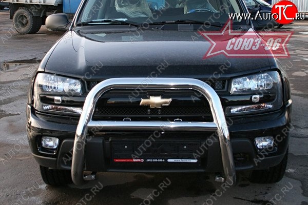 21 239 р. Защита переднего бампера Souz-96 (d76) Chevrolet Trailblazer GMT360 рестайлинг (2006-2012)  с доставкой в г. Чебоксары