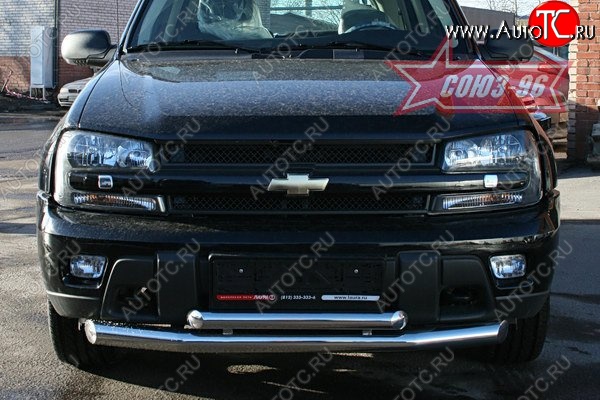 17 639 р. Защита переднего бампера двойная Souz-96 (d76/60) Chevrolet Trailblazer GMT360 рестайлинг (2006-2012)  с доставкой в г. Чебоксары
