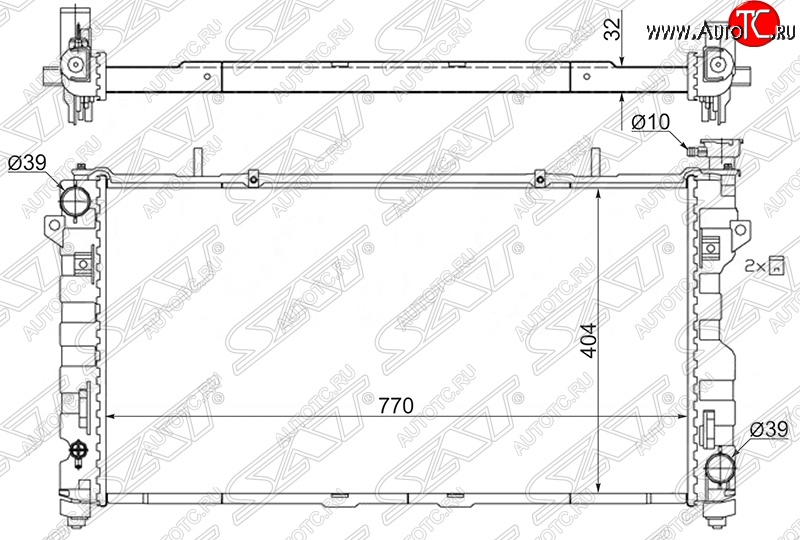 8 399 р. Радиатор двигателя SAT (пластинчатый, 3.3/3.8, МКПП/АКПП) Chrysler Voyager RG минивэн дорестайлинг (2000-2004)  с доставкой в г. Чебоксары