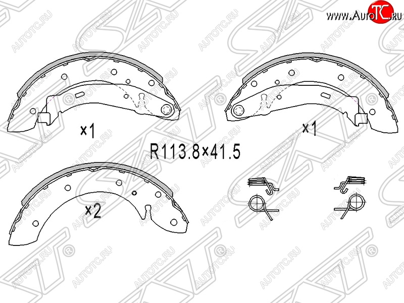 1 579 р. Колодки тормозные SAT (задние, барабанные) Peugeot Partner B9 дорестайлинг (2008-2012)  с доставкой в г. Чебоксары