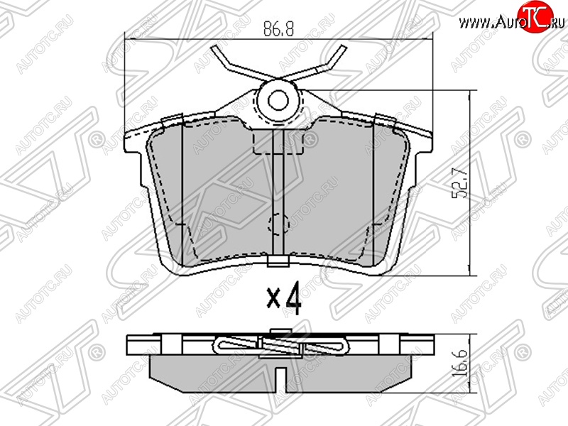 849 р. Колодки тормозные SAT (задние) Peugeot Partner B9 1-ый рестайлинг (2012-2015)  с доставкой в г. Чебоксары