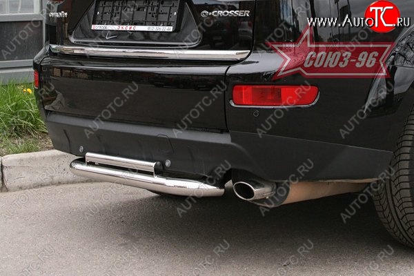 10 259 р. Двойная защита заднего бампера Souz-96 (d60/42)  CITROEN C-crosser (2007-2012)  с доставкой в г. Чебоксары