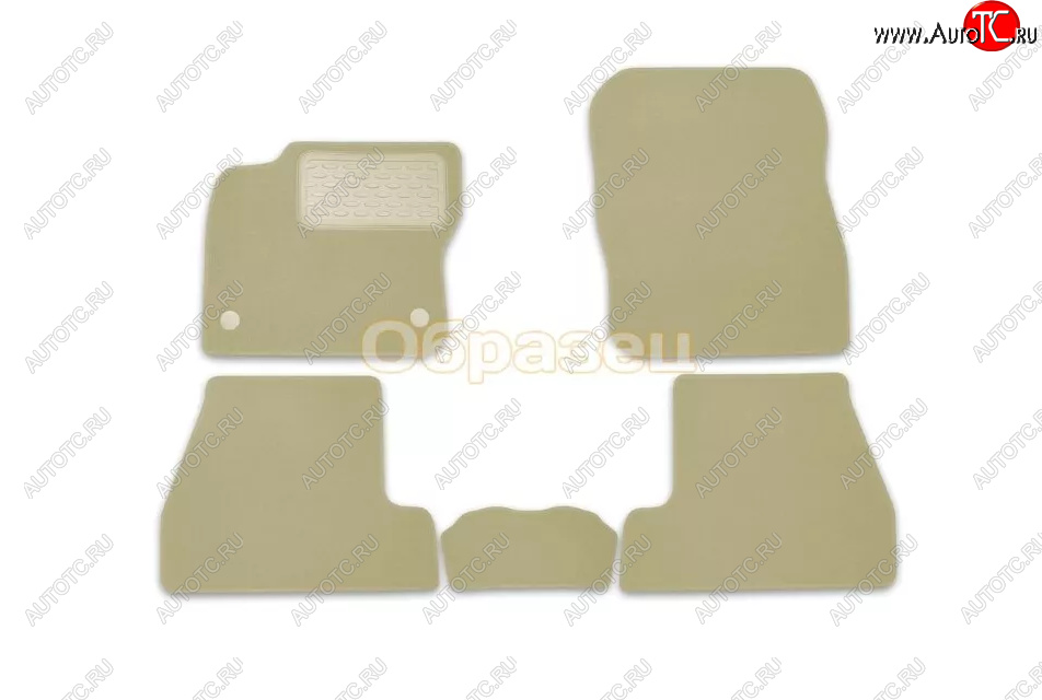 539 р. Комплект ковриков салона Autofamily  CITROEN C1  P (2008-2012) хэтчбэк 5 дв. 1-ый рестайлинг (Цвет: бежевый)  с доставкой в г. Чебоксары