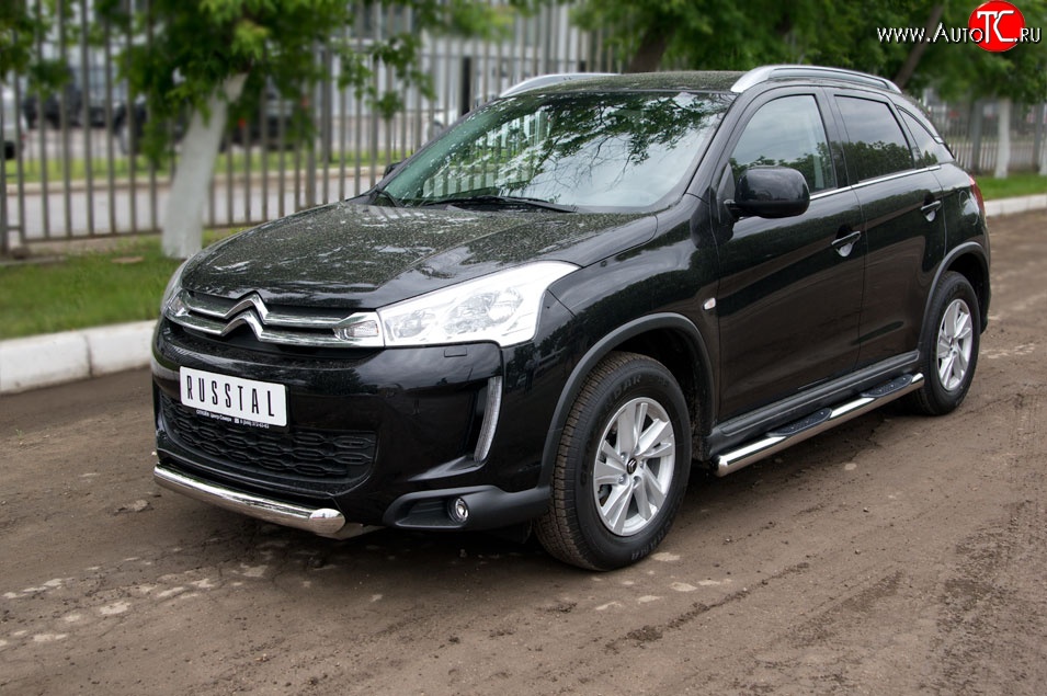 15 349 р. Одинарная защита переднего бампера диаметром 76 мм SLITKOFF  CITROEN C4 aircross (2012-2017)  с доставкой в г. Чебоксары
