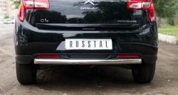 14 799 р. Одинарная защита заднего бампера из трубы диаметром 63 мм SLITKOFF  CITROEN C4 aircross (2012-2017)  с доставкой в г. Чебоксары. Увеличить фотографию 2