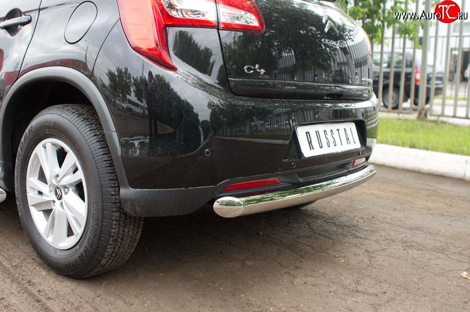 15 349 р. Одинарная защита заднего бампера из трубы диаметром 76 мм SLITKOFF  CITROEN C4 aircross (2012-2017)  с доставкой в г. Чебоксары