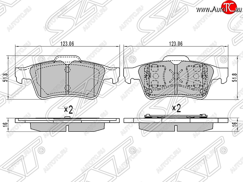 599 р. Колодки тормозные SAT (задние) Mazda 3/Axela BL дорестайлинг, хэтчбэк 5 дв. (2009-2011)  с доставкой в г. Чебоксары