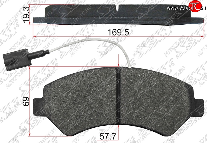1 099 р. Колодки тормозные SAT (передние, 1 датчик износа) CITROEN Jumper 250 (2006-2014)  с доставкой в г. Чебоксары