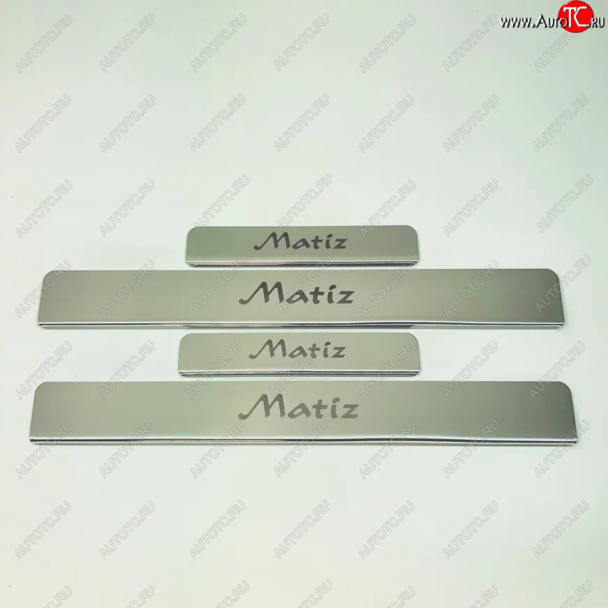 2 179 р. Накладки порожков салона INOX Daewoo Matiz M100 дорестайлинг (1998-2000) (Нержавеющая сталь)  с доставкой в г. Чебоксары
