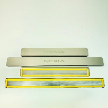 2 179 р. Накладки порожков салона INOX Daewoo Nexia дорестайлинг (1995-2008) (Нержавеющая сталь)  с доставкой в г. Чебоксары. Увеличить фотографию 2