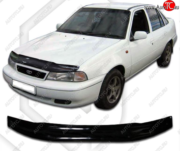 1 999 р. Дефлектор капота CA-Plastic Daewoo Nexia дорестайлинг (1995-2008) (Classic черный, Без надписи)  с доставкой в г. Чебоксары