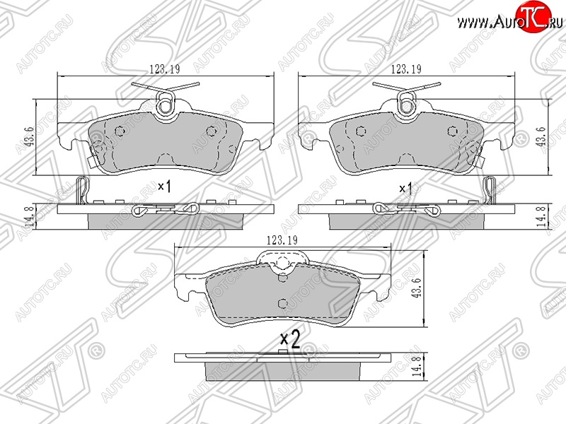 599 р. Колодки тормозные SAT (задние) Toyota Yaris XP90 дорестайлинг, хэтчбэк 5 дв. (2005-2008)  с доставкой в г. Чебоксары