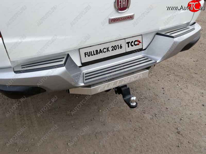 22 349 р. Фаркоп (тягово-сцепное устройство) TCC (надпись Fullback, с задним бампером) Fiat Fullback (2016-2018) (Оцинкованный, шар E - нержавейка)  с доставкой в г. Чебоксары