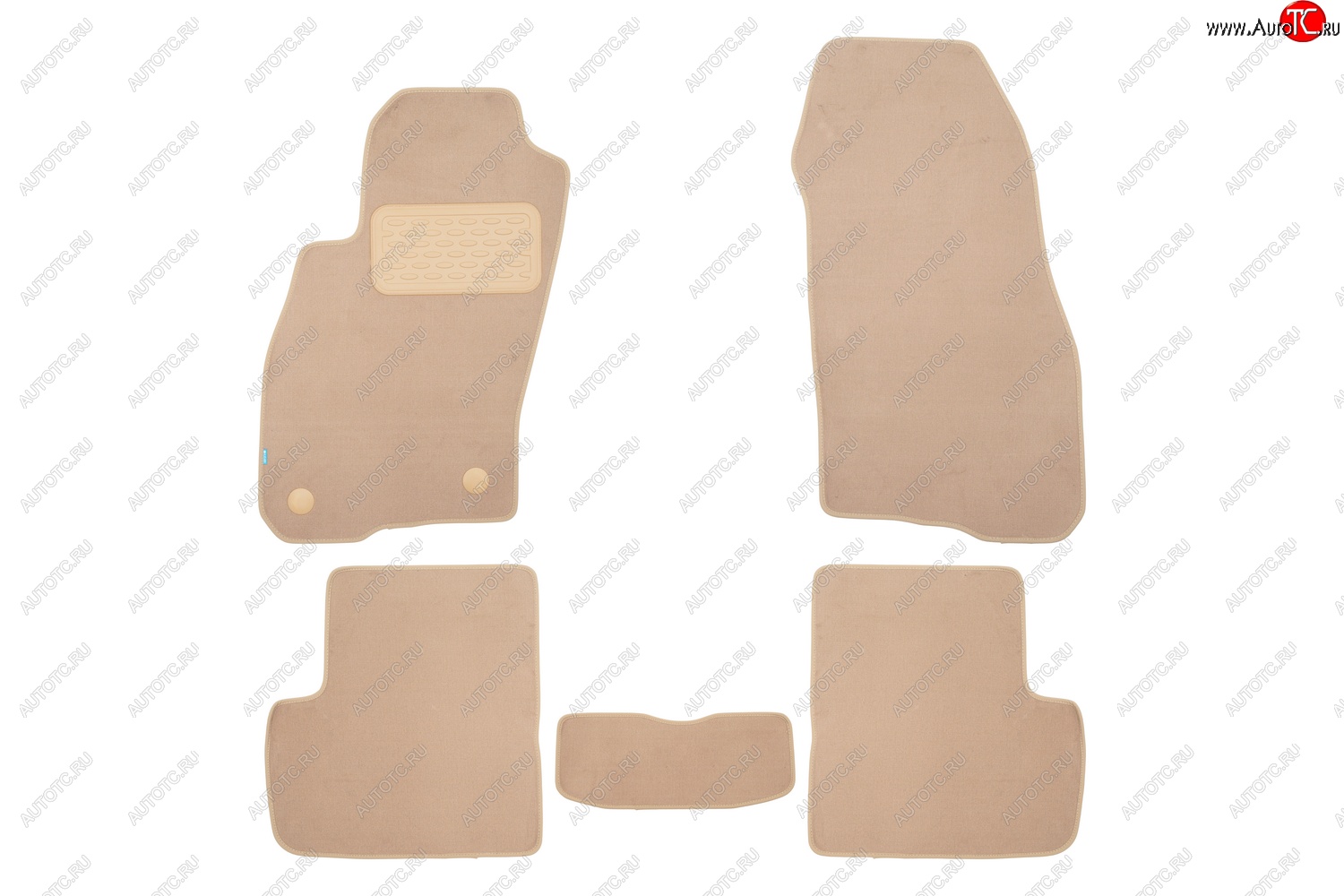 419 р. Коврики в салон Klever Premium (текстиль, 5 шт., подпятник, нубуковая лента)  Fiat Grande Punto (2005-2012) (Бежевый)  с доставкой в г. Чебоксары