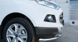 17 699 р. Защита переднего бампера (2 трубыØ63 и 42 мм, нержавейка) SLITKOFF  Ford EcoSport (2013-2019) дорестайлинг  с доставкой в г. Чебоксары. Увеличить фотографию 2