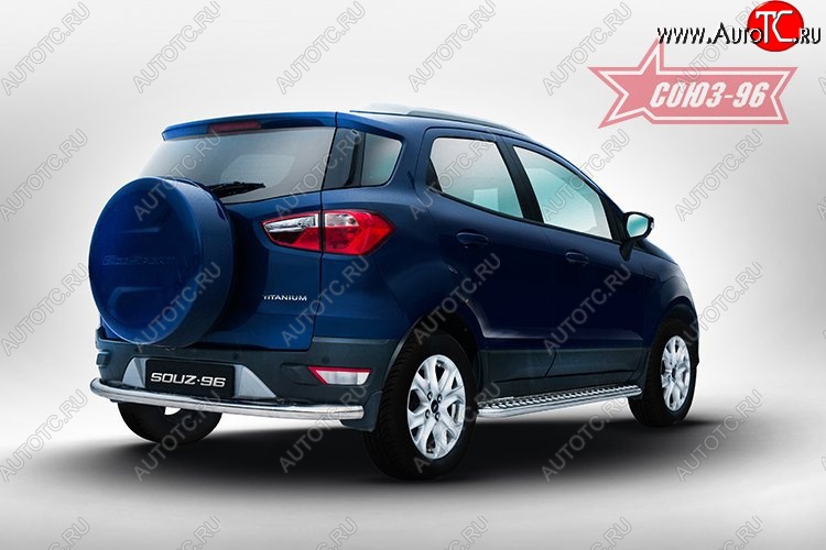 14 264 р. Овальная защита заднего бампера d60 Souz-96  Ford EcoSport (2013-2019) дорестайлинг  с доставкой в г. Чебоксары