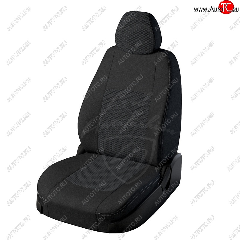 5 999 р. Чехлы для сидений (Titanium) Lord Autofashion Турин (жаккард) Ford EcoSport B515 рестайлинг (2017-2019) (Черный, вставка Вега)  с доставкой в г. Чебоксары