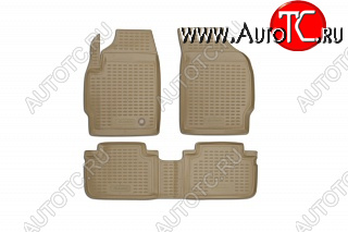 2 389 р. Комплект ковриков салона Element (полиуретан) Ford Escape 2 (2008-2012) (Бежевый)  с доставкой в г. Чебоксары