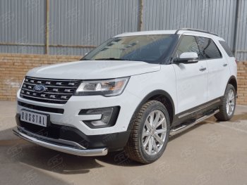 16 949 р. Одинарная защита переднего бампера диаметром 76 мм  Ford Explorer  U502 (2015-2019) 1-ый рестайлинг, 5 дв., 2-ой рестайлинг, 5 дв.  с доставкой в г. Чебоксары. Увеличить фотографию 2