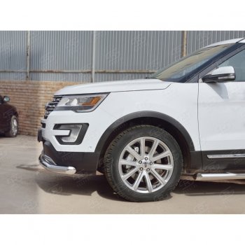 16 949 р. Одинарная защита переднего бампера диаметром 76 мм  Ford Explorer  U502 (2015-2019) 1-ый рестайлинг, 5 дв., 2-ой рестайлинг, 5 дв.  с доставкой в г. Чебоксары. Увеличить фотографию 3