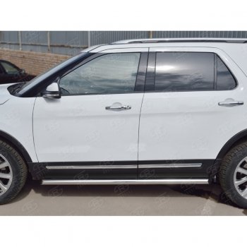 19 999 р. Защита порогов SLITKOFF из круглой трубы диаметром 63 мм SLITKOFF v1  Ford Explorer  U502 (2015-2019) 1-ый рестайлинг, 5 дв., 2-ой рестайлинг, 5 дв.  с доставкой в г. Чебоксары. Увеличить фотографию 3