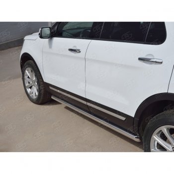19 999 р. Защита порогов SLITKOFF из круглой трубы диаметром 63 мм SLITKOFF v1  Ford Explorer  U502 (2015-2019) 1-ый рестайлинг, 5 дв., 2-ой рестайлинг, 5 дв.  с доставкой в г. Чебоксары. Увеличить фотографию 4