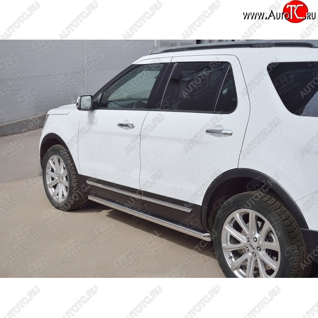 19 999 р. Защита порогов SLITKOFF из круглой трубы диаметром 63 мм SLITKOFF v1  Ford Explorer  U502 (2015-2019) 1-ый рестайлинг, 5 дв., 2-ой рестайлинг, 5 дв.  с доставкой в г. Чебоксары