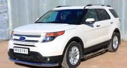 16 949 р. Одинарная защита переднего бампера диаметром 76 мм SLITKOFF  Ford Explorer  U502 (2010-2016) дорестайлинг  с доставкой в г. Чебоксары. Увеличить фотографию 4