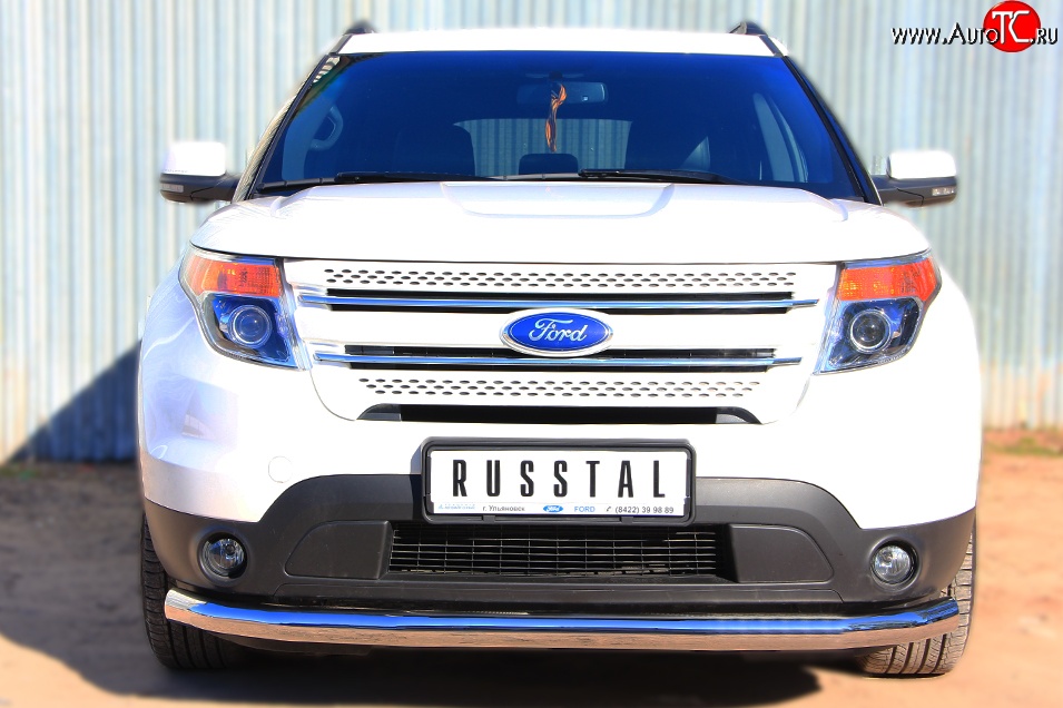 16 949 р. Одинарная защита переднего бампера диаметром 76 мм SLITKOFF  Ford Explorer  U502 (2010-2016) дорестайлинг  с доставкой в г. Чебоксары