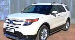 19 999 р. Защита порогов из круглой трубы диаметром 63 мм SLITKOFF Ford Explorer U502 дорестайлинг (2010-2016)  с доставкой в г. Чебоксары. Увеличить фотографию 4