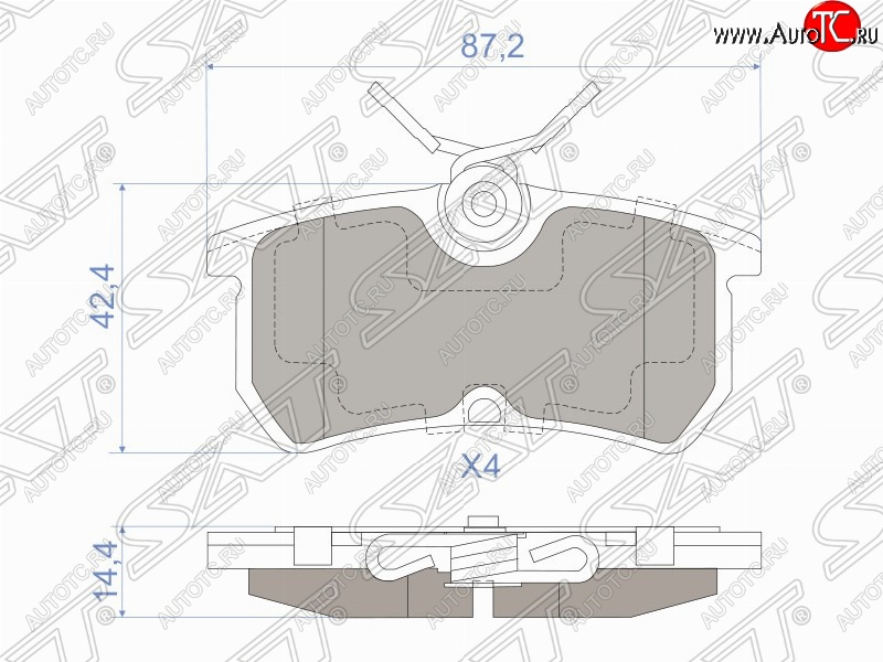 739 р. Колодки тормозные задние SAT Ford Focus 1 хэтчбэк 5 дв. дорестайлинг (1998-2002)  с доставкой в г. Чебоксары