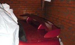 3 099 р. Низкий универсальный спойлер Кураж KIA Optima 1 GD седан (2000-2005) (Без места под стоп сигнал, Неокрашенный)  с доставкой в г. Чебоксары. Увеличить фотографию 5