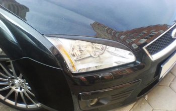 589 р. Реснички на фары KURAJ (узкие) Ford Focus 2 универсал дорестайлинг (2004-2008) (Неокрашенные)  с доставкой в г. Чебоксары. Увеличить фотографию 2