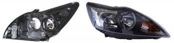 14 949 р. Левая фара SAT (с мех. корректором чёрная) Ford Focus 2 хэтчбэк 3 дв. рестайлинг (2007-2011)  с доставкой в г. Чебоксары. Увеличить фотографию 2