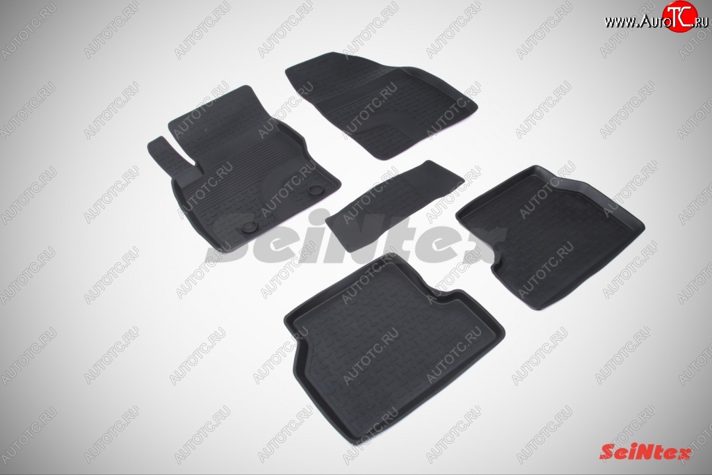 3 089 р. Износостойкие коврики в салон с высоким бортом SeiNtex Premium 4 шт. (резина) Ford Focus 2  седан дорестайлинг (2004-2008)  с доставкой в г. Чебоксары