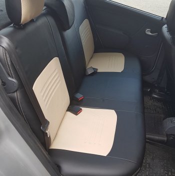 6 799 р. Чехлы для сидений (C307) Lord Autofashion Турин (экокожа) Ford Focus 2 хэтчбэк 5 дв. дорестайлинг (2004-2008) (Чёрный, вставка бежевая)  с доставкой в г. Чебоксары. Увеличить фотографию 4