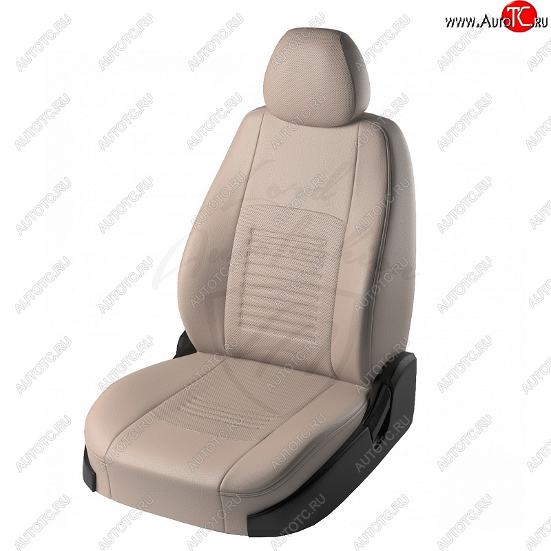 6 799 р. Чехлы для сидений (Ghia/Titanium) Lord Autofashion Турин (экокожа) Ford Focus 2 хэтчбэк 5 дв. дорестайлинг (2004-2008) (Бежевый, вставка Бежевая)  с доставкой в г. Чебоксары