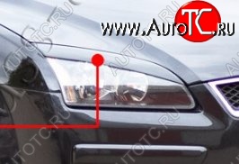 1 349 р. Реснички на фары RA v2 Ford Focus 2 универсал дорестайлинг (2004-2008) (Неокрашенные)  с доставкой в г. Чебоксары