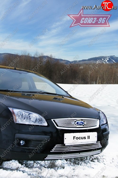 3 959 р. Декоративные вставки воздухозаборника в бампер Souz-96  Ford Focus  2 (2004-2008)  седан дорестайлинг, универсал дорестайлинг, хэтчбэк 3 дв. дорестайлинг, хэтчбэк 5 дв. дорестайлинг  с доставкой в г. Чебоксары