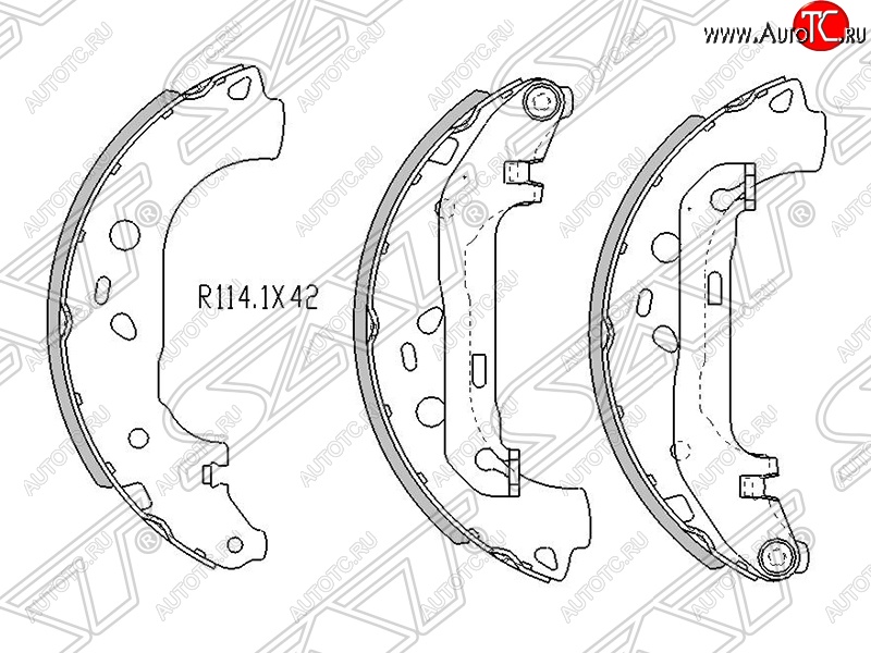 1 299 р. Колодки тормозные SAT (задние) Ford Focus 2  седан дорестайлинг (2004-2008)  с доставкой в г. Чебоксары