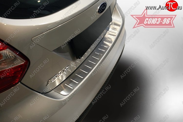 1 574 р. Накладка на задний бампер Souz-96 (штампованная)  Ford Focus  3 (2010-2015) универсал дорестайлинг, хэтчбэк дорестайлинг  с доставкой в г. Чебоксары