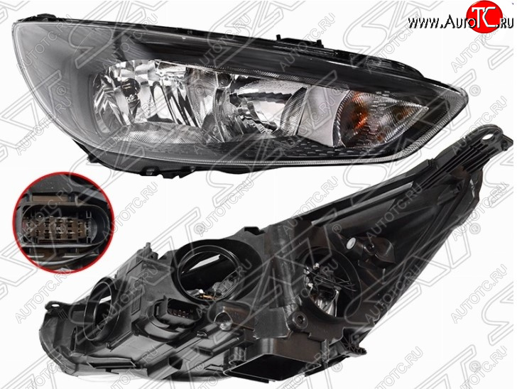 5 449 р. Передняя правая фара SAT (с электрокорректором) Ford Focus 3 седан рестайлинг (2014-2019)  с доставкой в г. Чебоксары