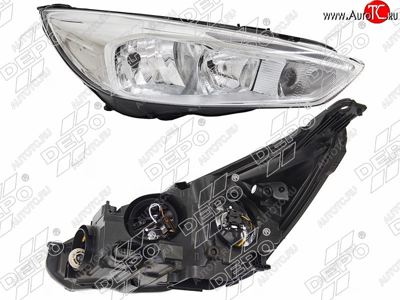 17 699 р. Правая фара DEPO (хром, диодная, с электрокорректором) Ford Focus 3 универсал рестайлинг (2014-2019)  с доставкой в г. Чебоксары