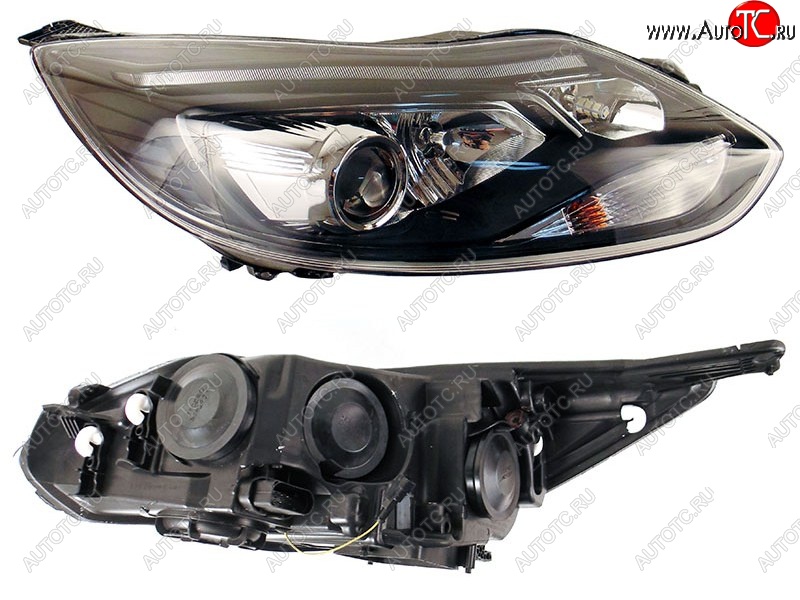 42 999 р. Правая фара SAT (черная, линза, под ксенон) Ford Focus 3 универсал дорестайлинг (2010-2015)  с доставкой в г. Чебоксары